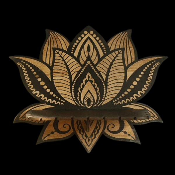 deze prachtige   houte  lotusbloem muurhouder