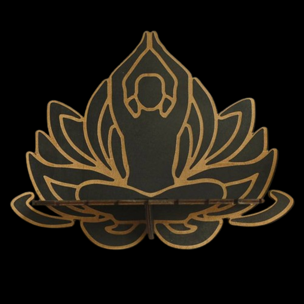 houte lotusbloem  muurhouder