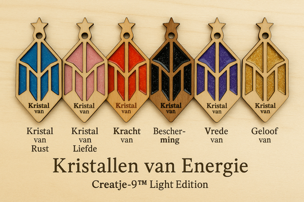 ✨ Kristallen van Energie – Set van 6 | Creatje-9™ Light Edition