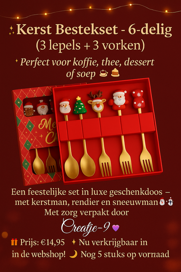 Kerst Bestekset – 6-delig | Creatje-9™