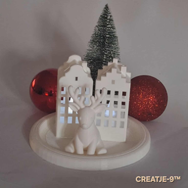 🎄 CREATJE-9™ – Mini Kerstdorpje (Wit Editie