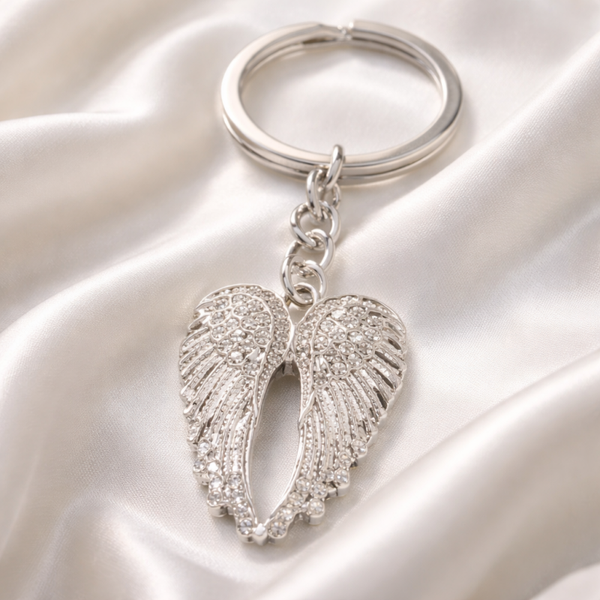 Angel Wing Rhinestone Keyring