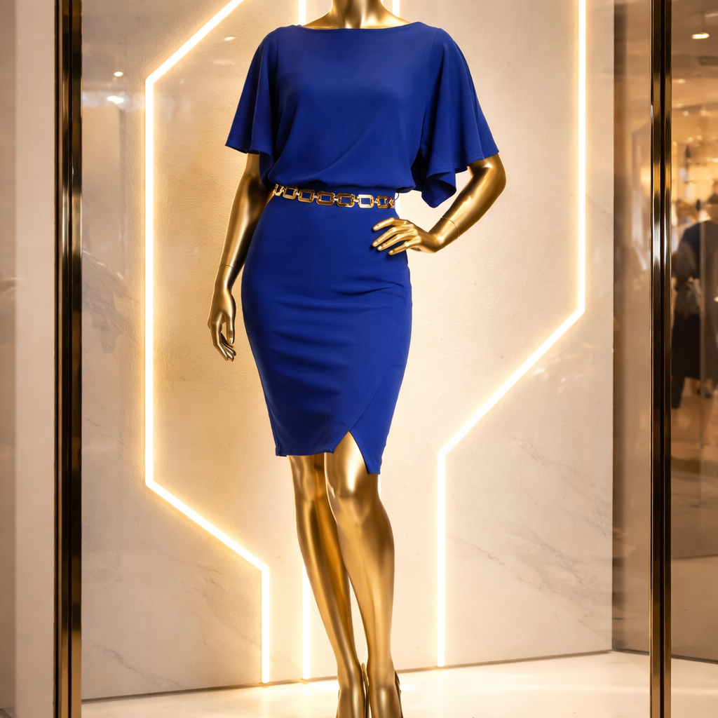 Miss Figa Royal Blue Ladies Wrap Dress