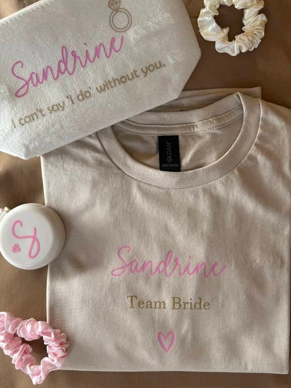 Gepersonaliseerde Team Bride t-shirt