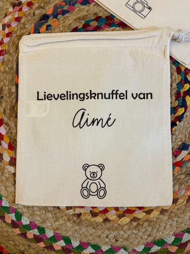 Bewaarzak - "Lievelingsknuffel van ..."