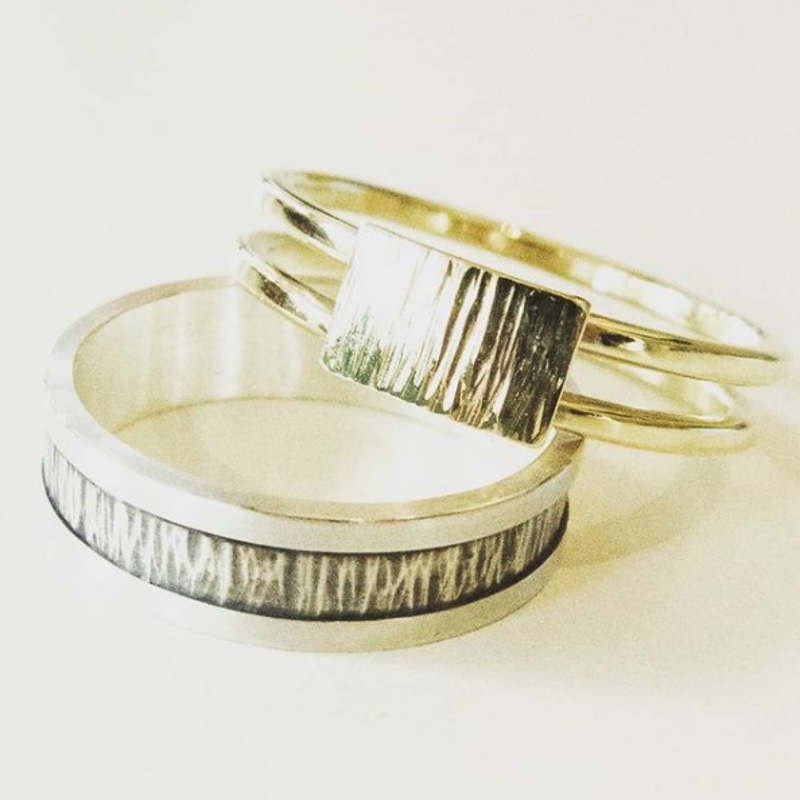 zilver en goud met hamerslag