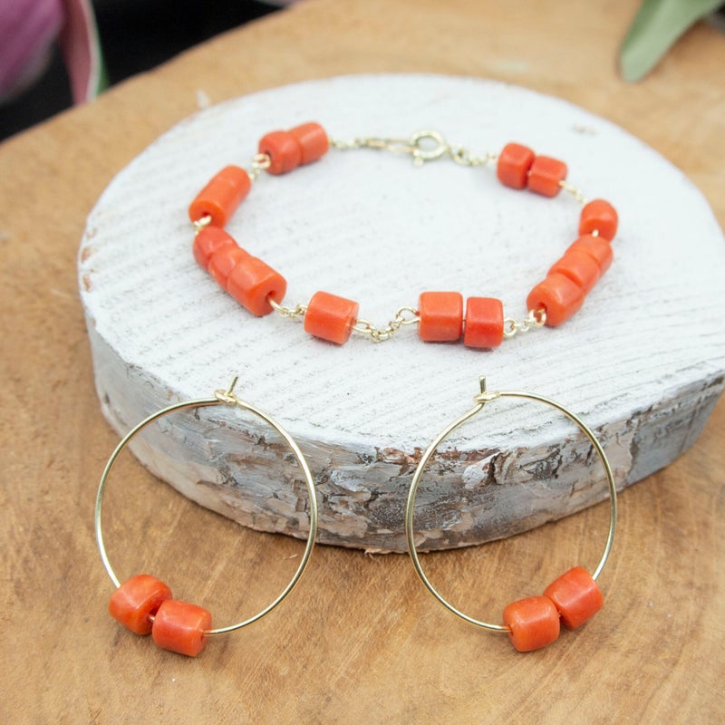 koraal armband met goud