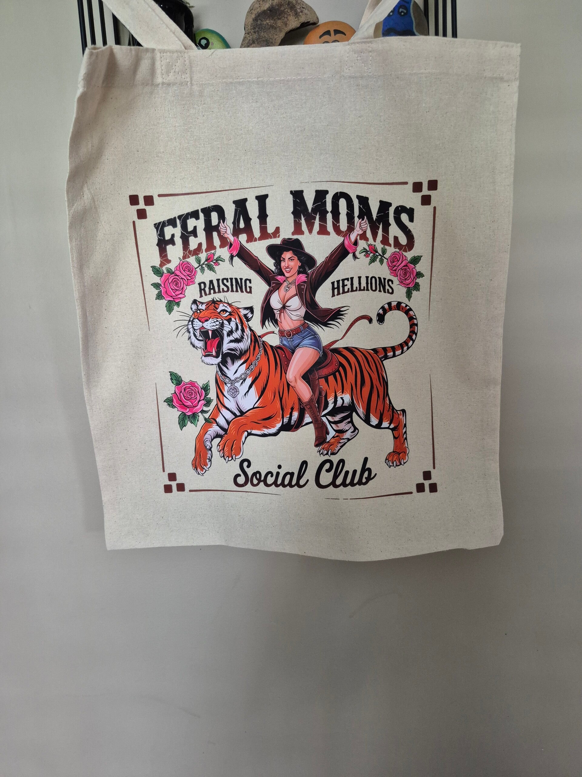Feral boys mum club tote bag