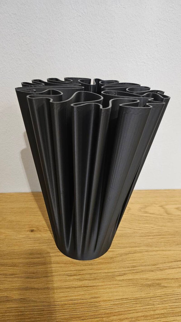 B-Ware - Wellenvase schwarz