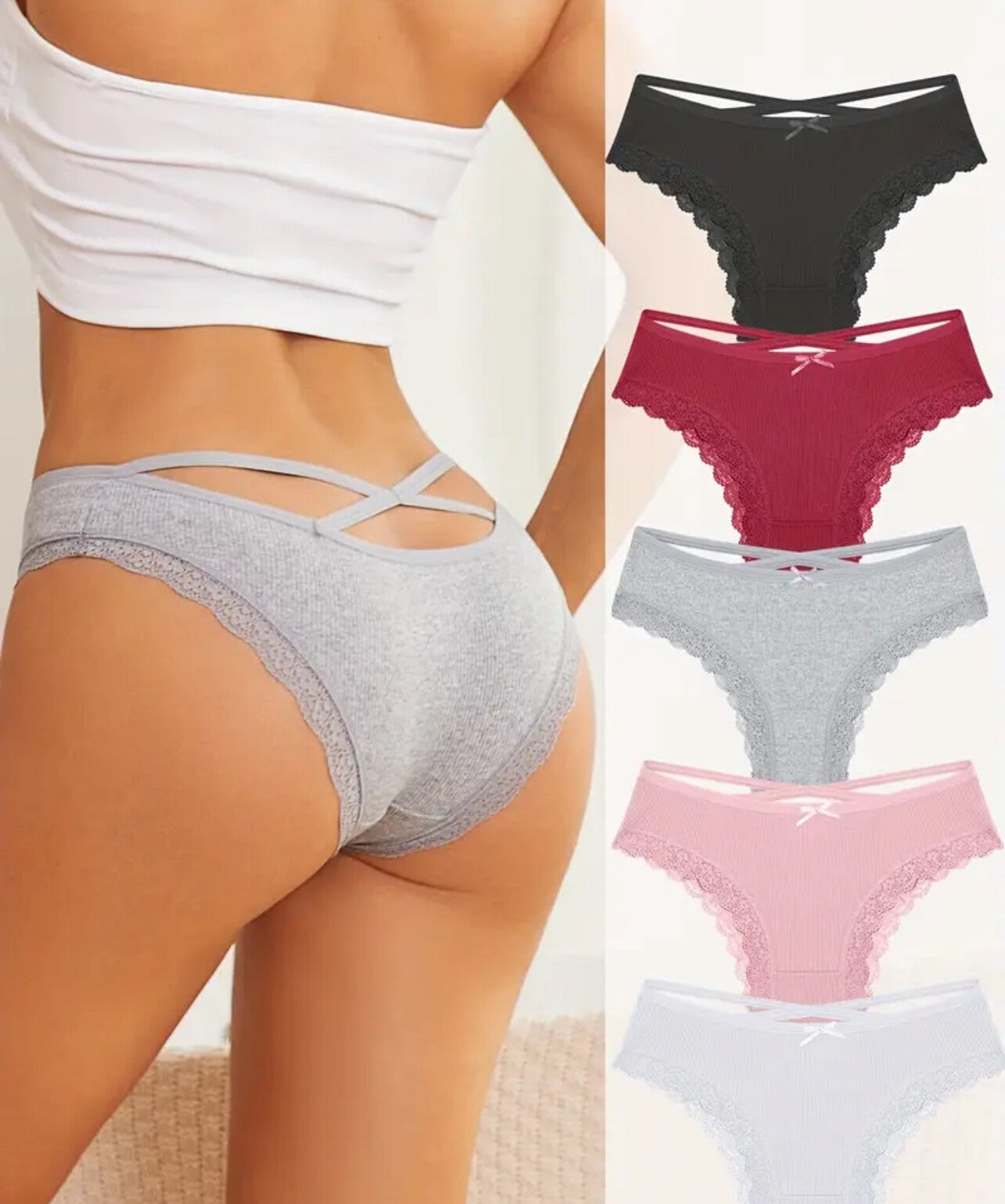 5 pcs culottes en coton femme