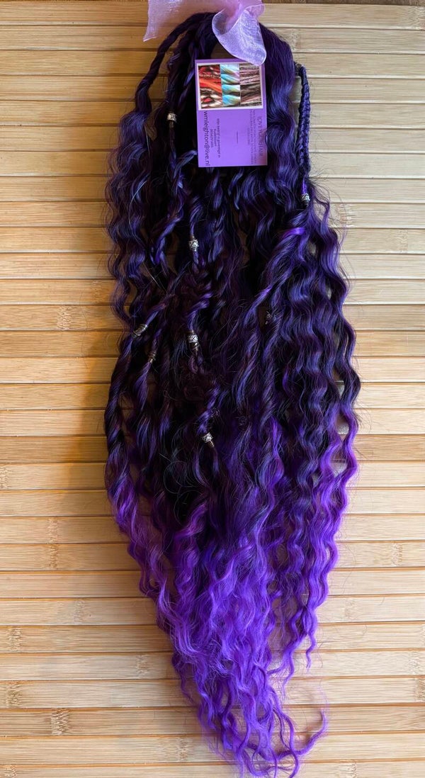 10 Accent dreads ombre bordeauxrood/roze/wit