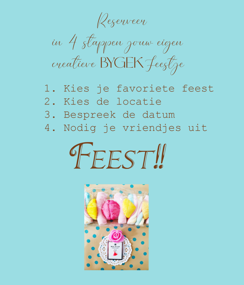 Kinderfeest BYGEK Reserveer in 4 stappen jouw eigen creatieve BYGEK kinderfeest