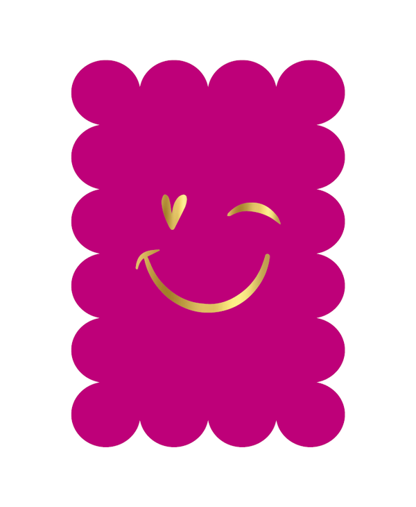 Wenskaart Bubble - Pink Smile