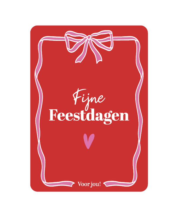 Wenskaart - Fijne Feestdagen Ribbon