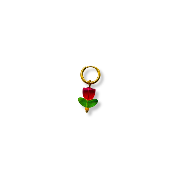 Oorbel - Red Tulip