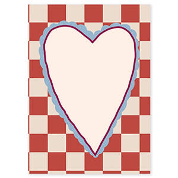 Wenskaart - Checkered Heart