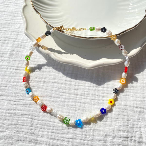 Ketting - Flowers & Pearls