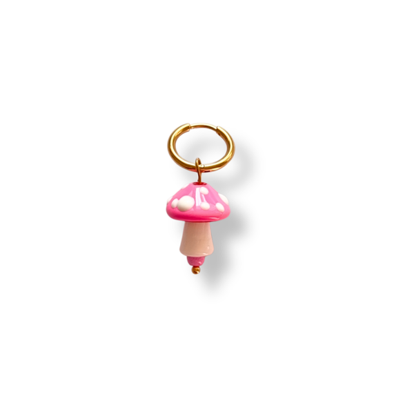 Oorbel - Pink Mushroom