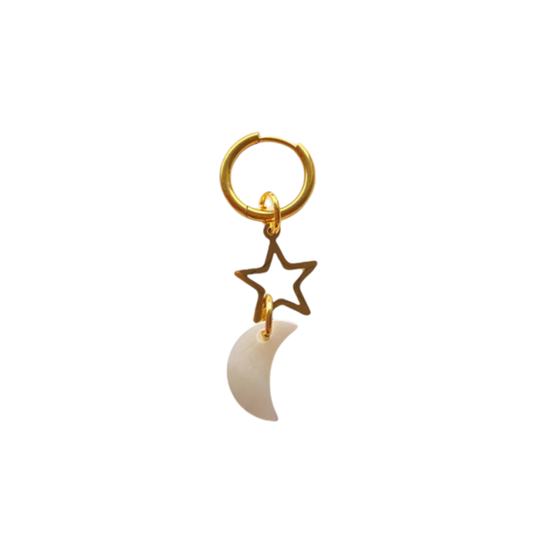 Oorbel - Star And Moon