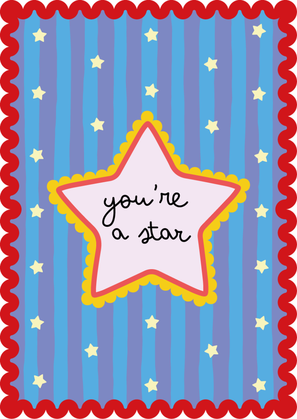 Wenskaart Bubble - You're A Star