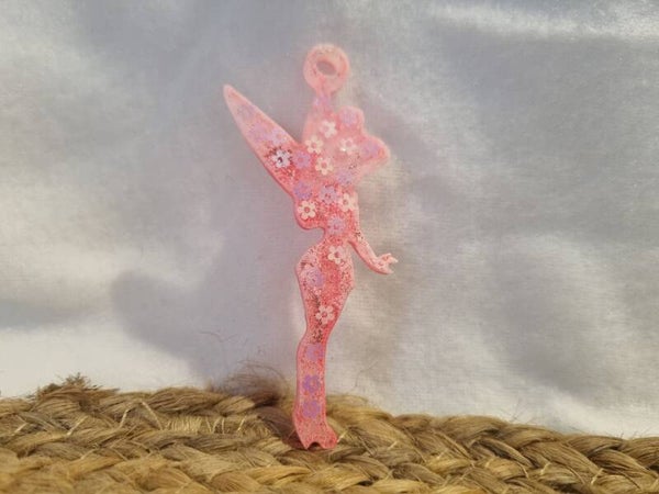 Fée Rose fleurs porte clef
