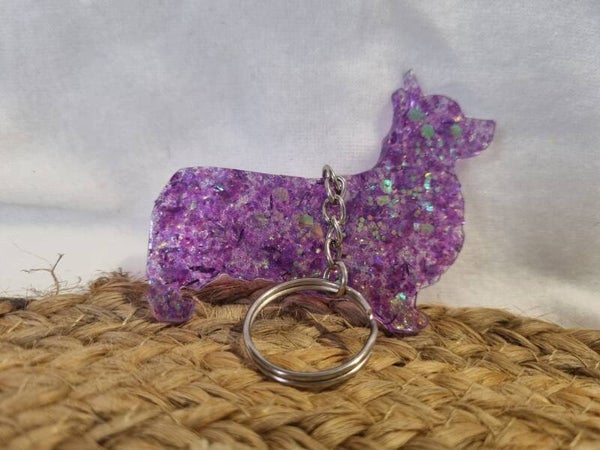 Corgi Pembroke violet porte clef