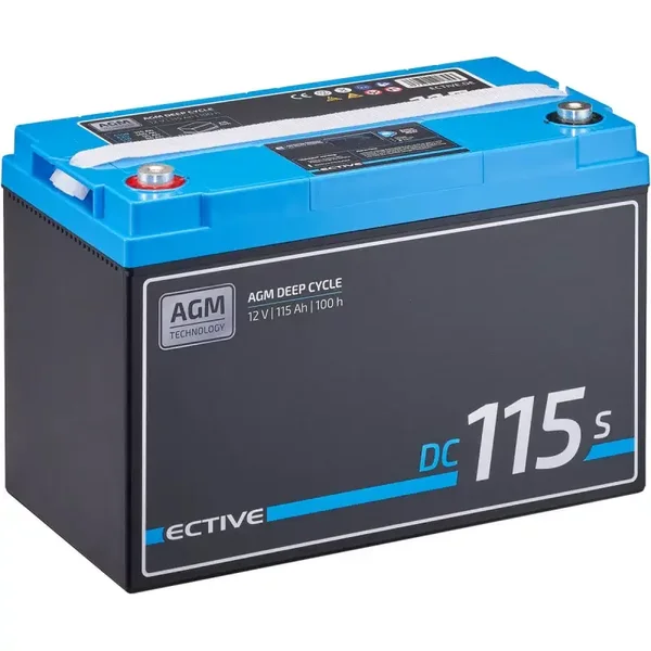 ECTIVE DC 115S AGM diepe cyclus met LCD-display 115Ah voedingsaccu