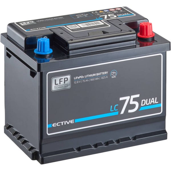 LFP4 LC 75 Dual Voedings Batterij 75Ah 12V 960Wh 825A