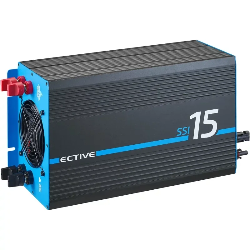 ECTIVE SSI 15 4in1 sinusgolfomvormer 1500W/12V sinusgolfomvormer met MPPT zonnestroomregelaar, lader en NVS