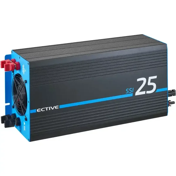 ECTIVE SSI 25 12V 4in1 sinusgolfomvormer 2500W/12V sinusgolfomvormer met MPPT zonne-ladingregelaar lader en NVS