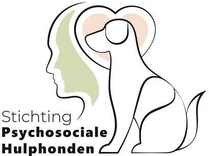 Begeleiding bij training van je eigen hulphond voor emotionele steun bij o.a. PTSS en angst. Afbeelding: het logo van stichting psychosociale hulphonden en Raad van beheer.