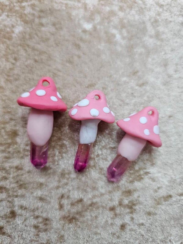 kids Angel Aura paddenstoel Amulet pink