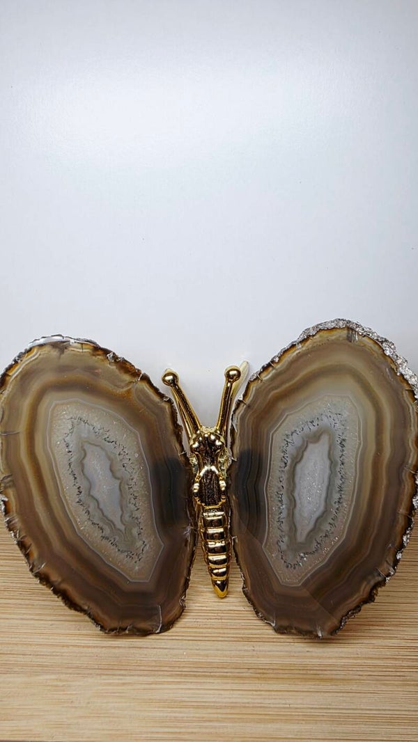 Agaat vlinder goud kleur