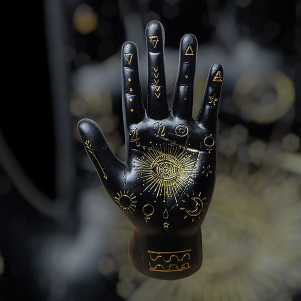 Palmistry hand beeld zwart