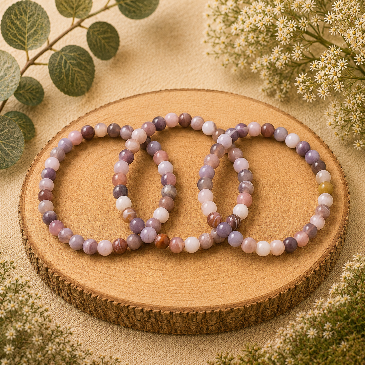Botswana Agaat kogelarmband 6mm