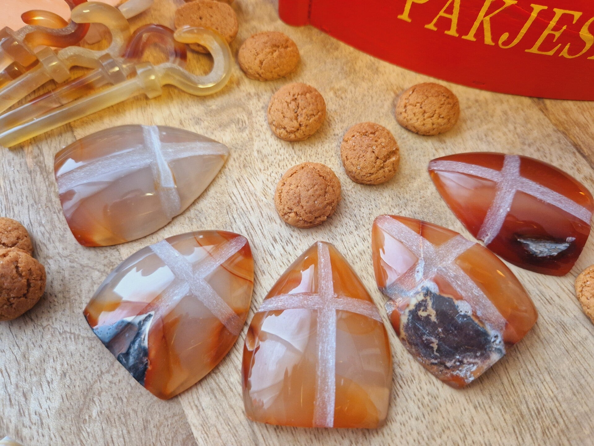 Sinterklaas mijter of staf van Carneool SALE