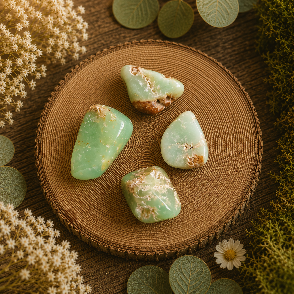 Chrysopraas trommelsteen