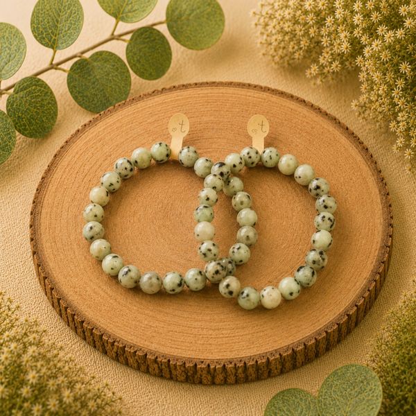 Kiwi jaspis kogel armband 8mm