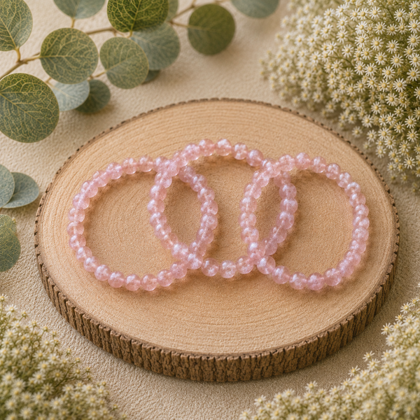 Aardbeienkwarts kogel armband 6mm