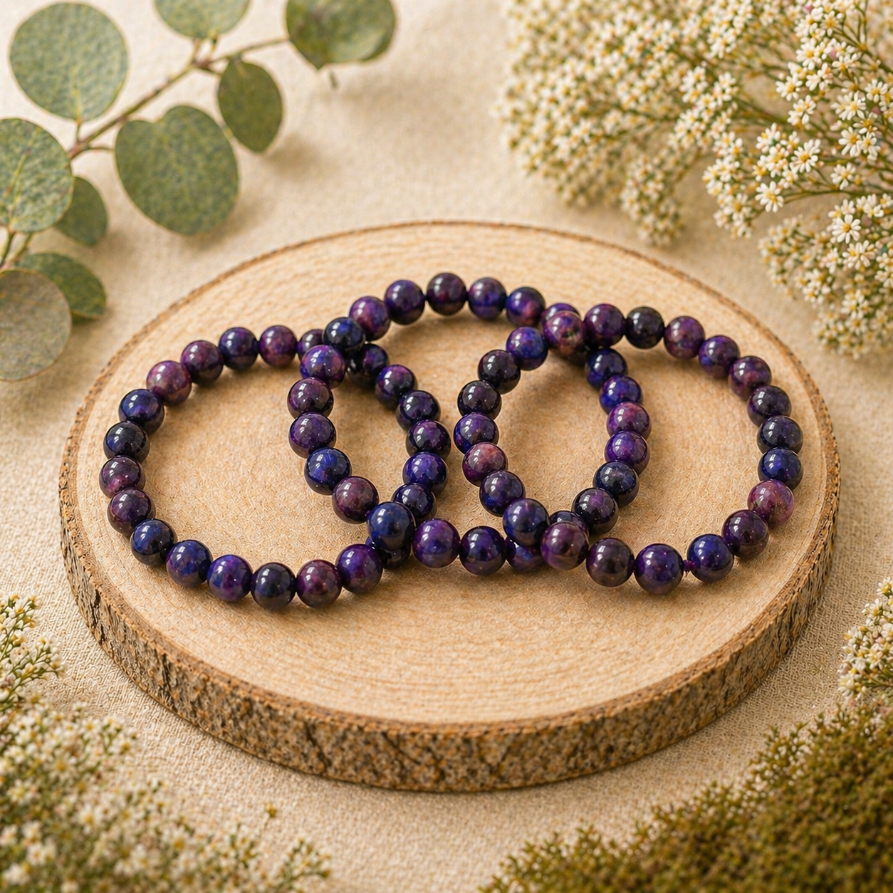 Galaxy tijgeroog kogel armband 8mm