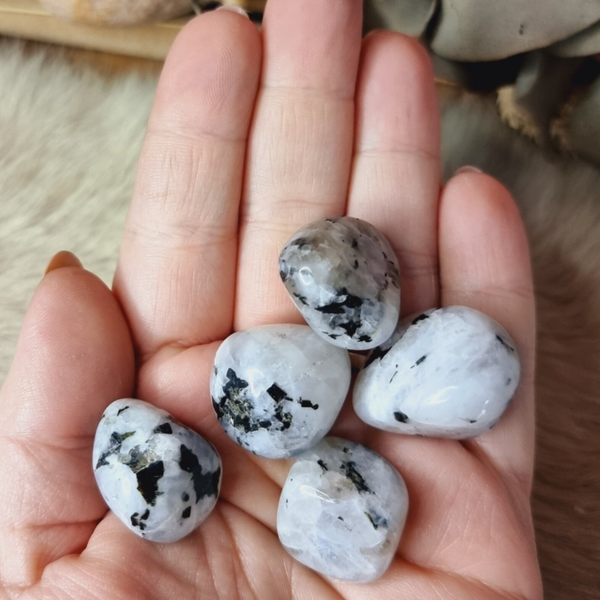 Regenboog  maansteen trommelsteen