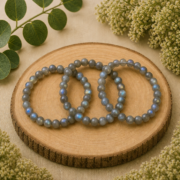 Labradoriet kogel armband 8mm