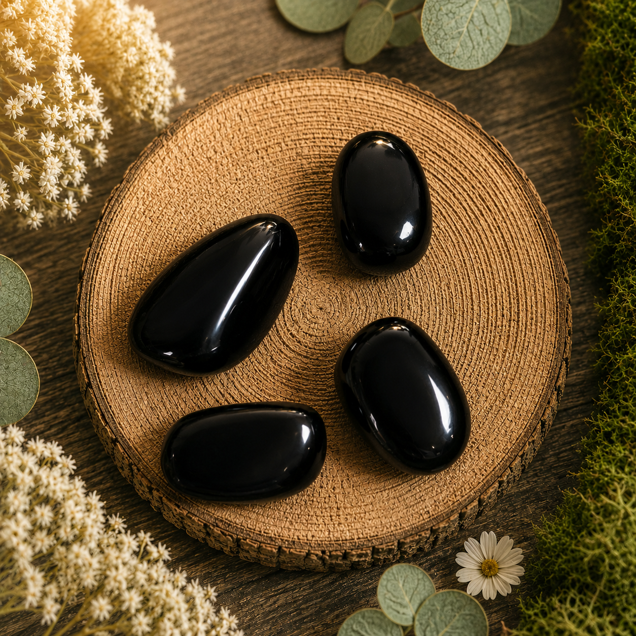 Obsidiaan trommelsteen