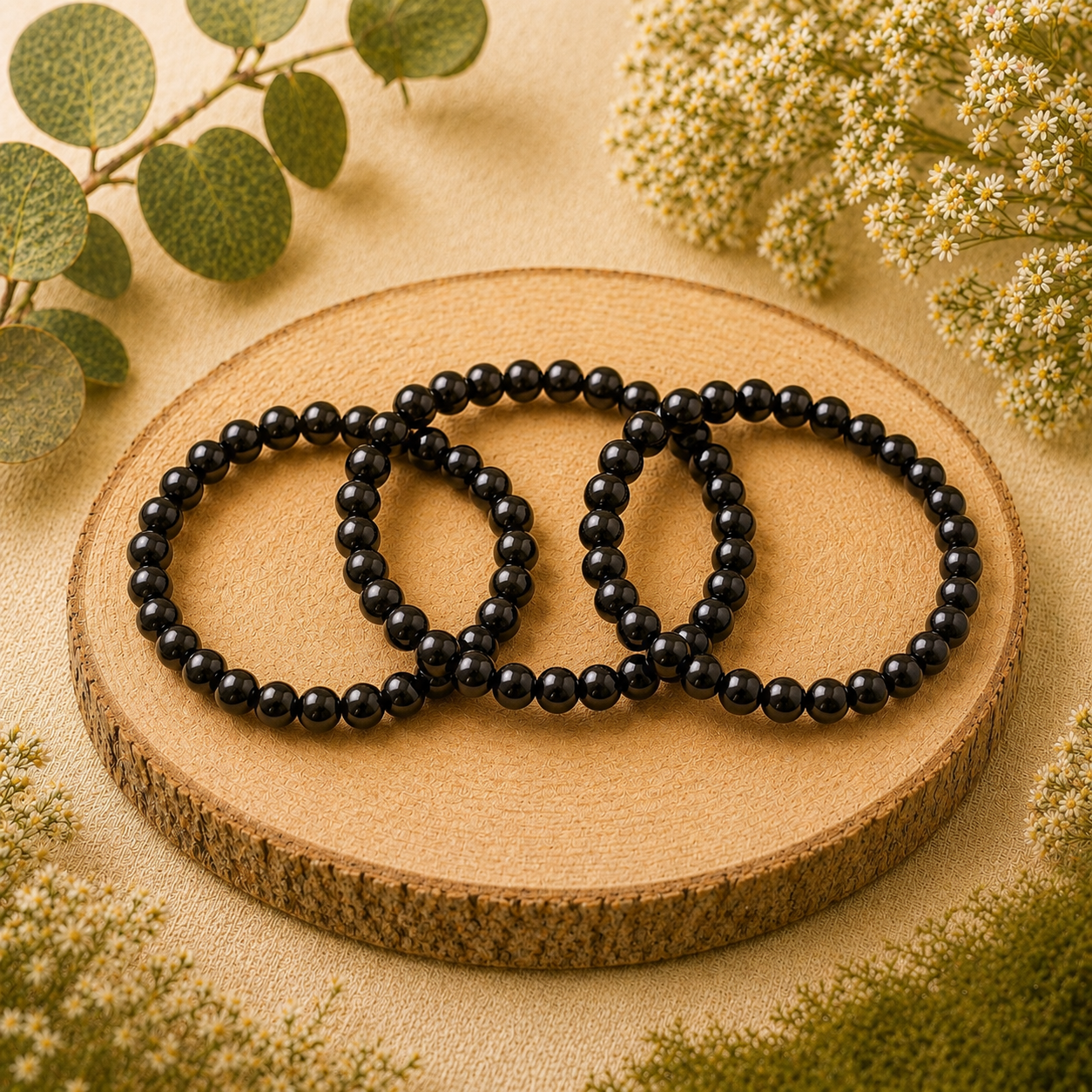Zwarte Toermalijn armband 6mm