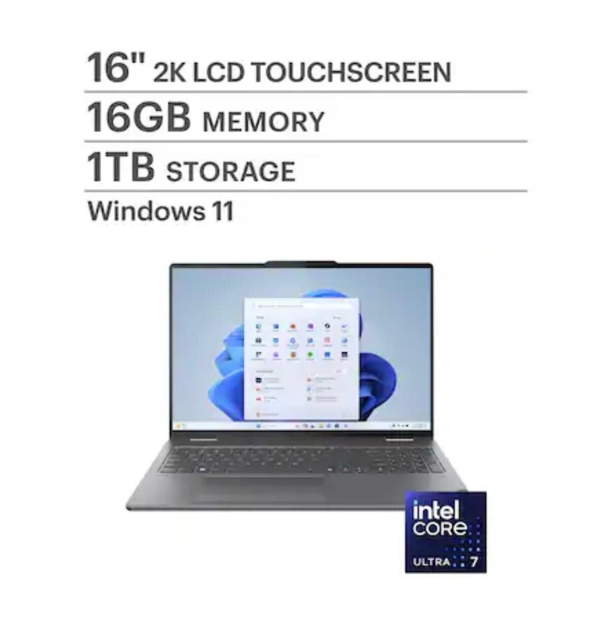 Lenovo - Yoga 7i 2-in-1 16" 2K Touchscreen Laptop - Intel Core Ultra 7 155U 2023 - 16GB Memory - 1TB SSD