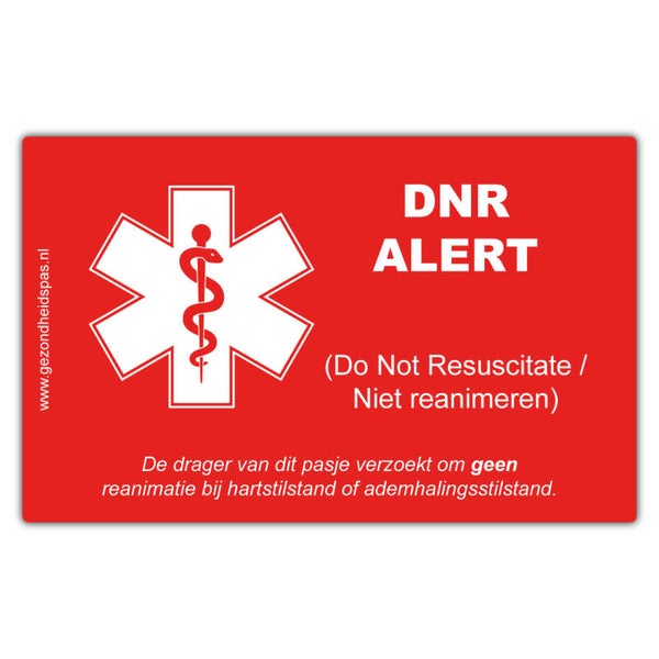DNR reanimatie pasje