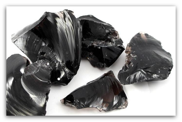 Lamellen obsidiaan ruw