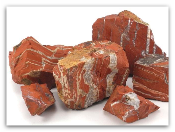 Jaspis rood/wit gestreept