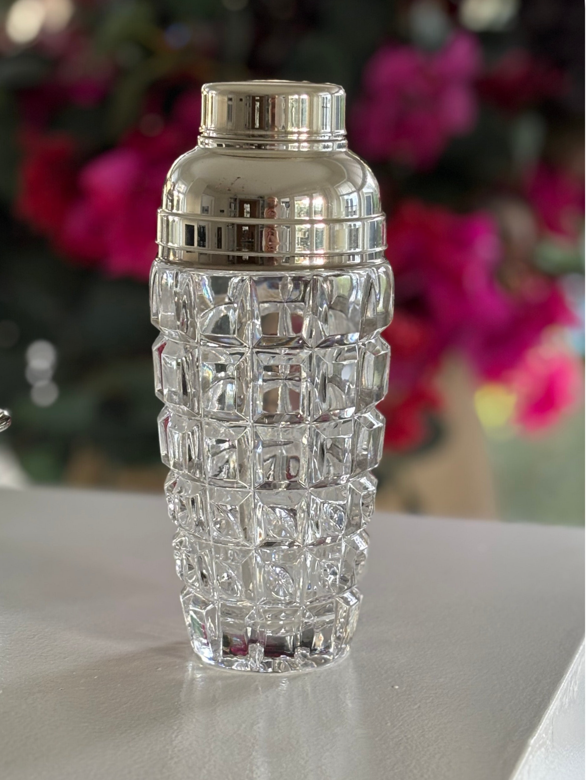 Vintage zware, kristallen cocktailshaker - Vintage crystal cocktail shaker