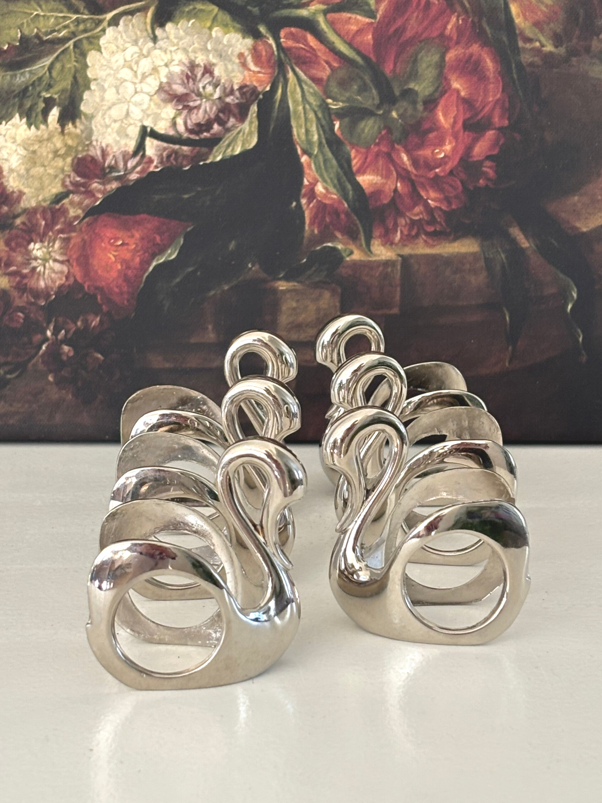 Set van 6 verzilverde servetringen - Set of 6 silver-plated napkin rings